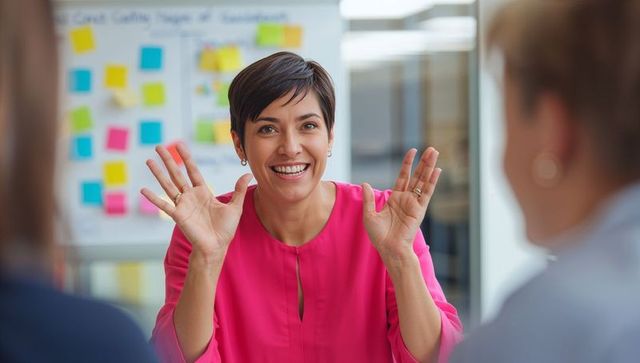 Joyful Business Meeting in Modern Office Environment