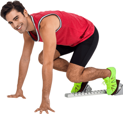 transparent happy male athlete in start position with row blades - Download Free Stock Videos Pikwizard.com