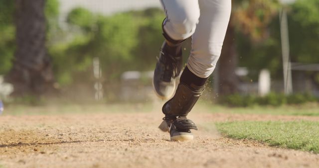 Baseball Player Running to Base Close-Up Action Shot - Download Free Stock Images Pikwizard.com