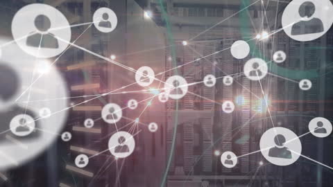 Digital Network Connections in a High-Tech Server Room