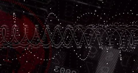 Dynamic White Waveform Pulsing over Futuristic Digital Network