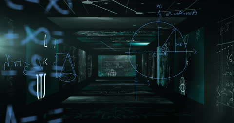 Abstract Science and Math Equations Animation