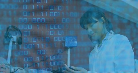 Tech-Savvy Doctor Analyzing Digital Patient Data