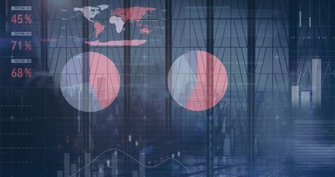 Global Data Analysis with Financial Graphs and Business Silhouette - Download Free Stock Images Pikwizard.com