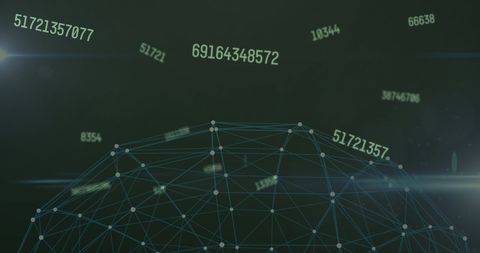 Digital Network Globe with Random Numbers Overlay - Download Free Stock Images Pikwizard.com