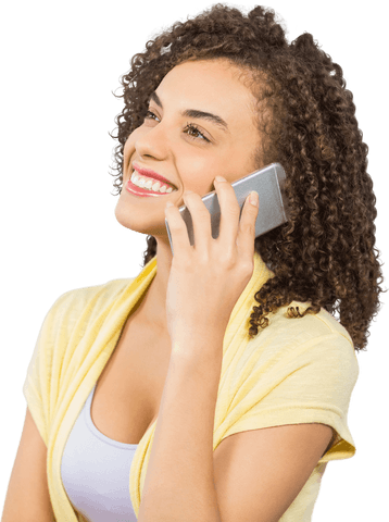 Smiling Woman Holding Smartphone Transparent Background