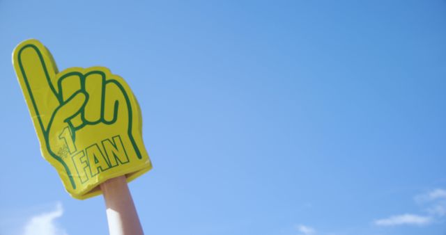 Number One Fan Foam Finger Against Clear Blue Sky - Download Free Stock Images Pikwizard.com