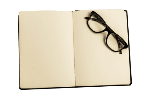 transparent open book with reading glasses on blank pages - Download Free Stock Videos Pikwizard.com
