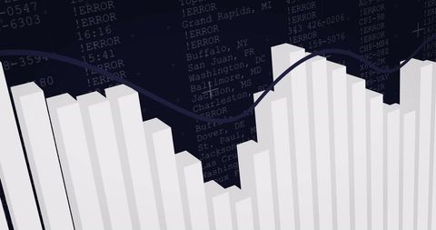 Abstract Financial Data with White Graph Against Dark Blue Background - Download Free Stock Images Pikwizard.com