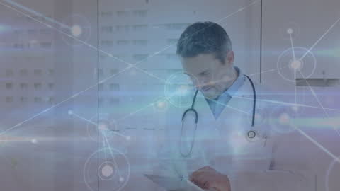 Digital Connectivity in Healthcare with Doctor Using Tablet
