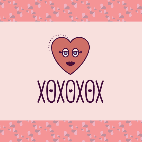 Transparent Heart Symbol with XOXO for Love and Romance Designs