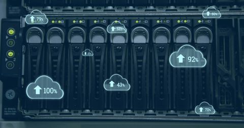 Cloud Computing Data Uploading with Digital Overlay - Download Free Stock Images Pikwizard.com