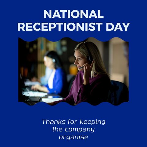 National Receptionist Day Celebration with Enthusiastic Receptionists - Download Free Stock Templates Pikwizard.com