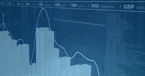 Digital Composite of Currency and Financial Graphs in Data Center - Download Free Stock Images Pikwizard.com