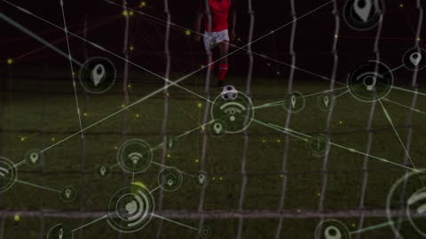 Digital Network Overlay on Soccer Penalty Kick Imagery