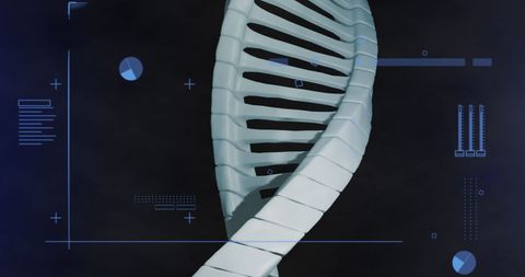 Digital Interface Visualizes DNA Processing with Scientific Data - Download Free Stock Images Pikwizard.com