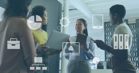 Diverse Business Team Discussing Financial Data Insights