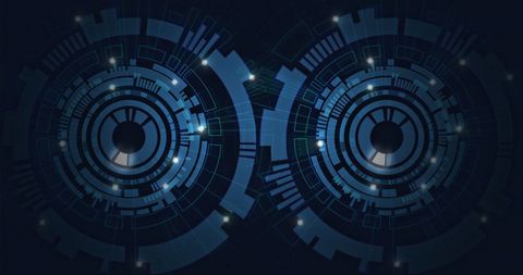 Abstract Futuristic Digital Interface Circles with Tech Lights - Download Free Stock Images Pikwizard.com