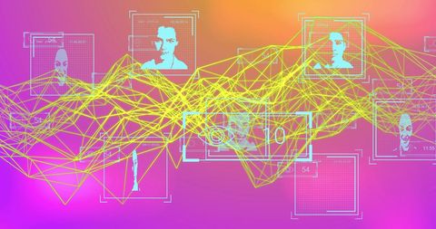 Abstract Social Media Interface with Geometric Networks - Download Free Stock Images Pikwizard.com
