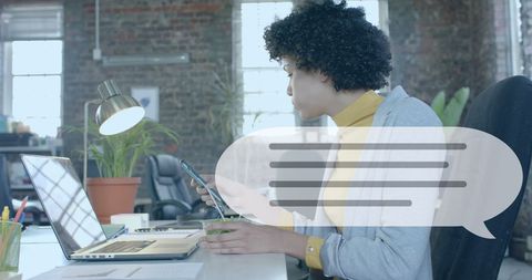 Tech-savvy Businesswoman Utilizing Digital Tools in Office