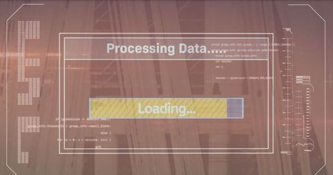 Digital Interface with Loading Bar and Data Processing Elements - Download Free Stock Images Pikwizard.com