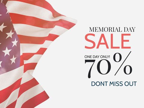 Patriotic Memorial Day Sale Banner with American Flag - Download Free Stock Templates Pikwizard.com
