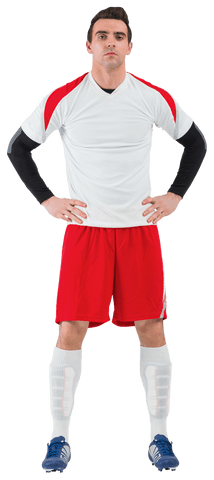 Transparent Football Player in Athletic Pose and Red Shorts - Download Free Stock Videos Pikwizard.com