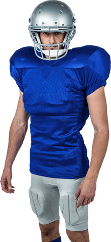Transparent portrait of american football player in gear