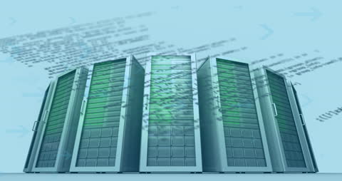 Modern Data Servers with Digital Interface Animation Concept