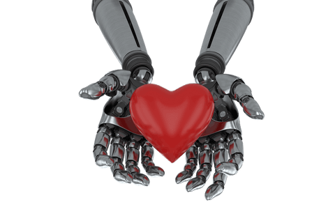 Robot Hands Holding Red Heart Decoration Isolated on Transparent Background - Download Free Stock Videos Pikwizard.com