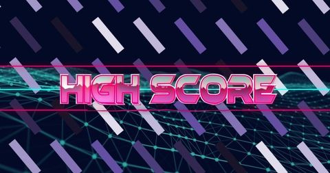 High Score Graphic with Retro Futuristic Neon Elements