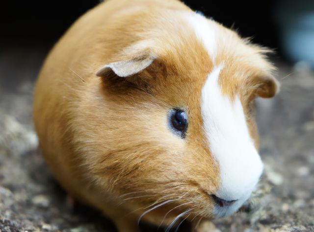 Close up of light brown guinea pig created using generative ai technology. Animals, pets and nature concept, digitally generated image.