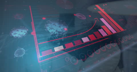 Futuristic Financial Data Overlay on Global Map Interface