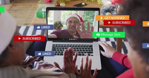 Family virtual gathering during holiday season