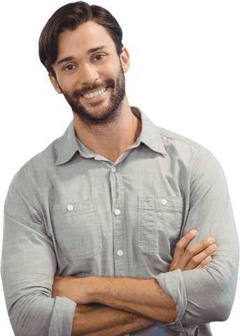 transparent portrait of smiling young man with crossed arms - Download Free Stock Videos Pikwizard.com
