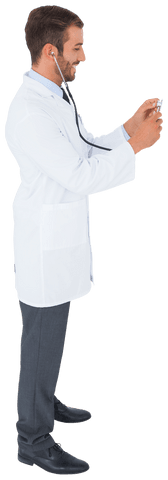 transparent side view of doctor using stethoscope on mobile device - Download Free Stock Videos Pikwizard.com
