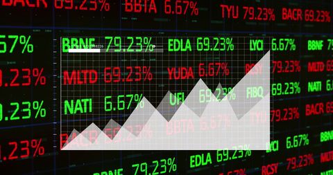 Rising Stock Market with Dynamic Graph Overlay on Trading Screen - Download Free Stock Images Pikwizard.com