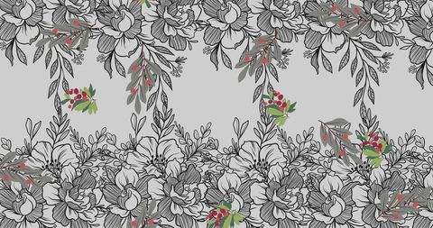 Hypnotic Motion Floral Pattern on Grey Background