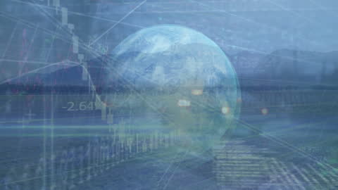 Global Business and Analytics Concept with Earth Overlay