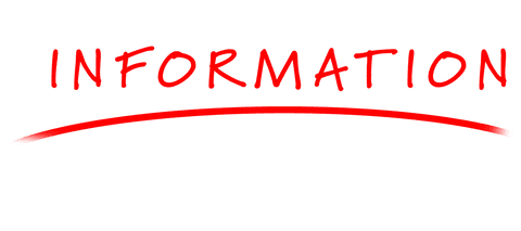 Red information text on transparent background illustration