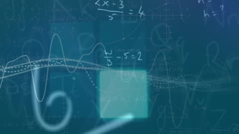 Mathematical Equations Overlaying Abstract DNA Strand