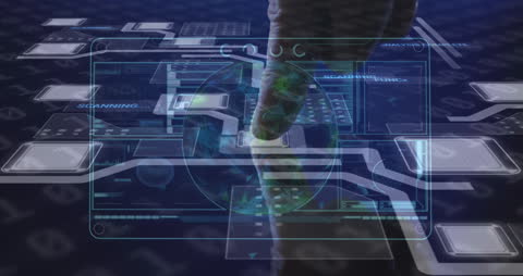 Hand Interacting with Digital Interface for Data Processing