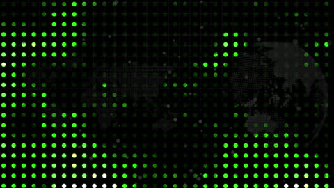 Digital World Map and Hovering Dots on Black Background