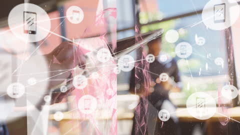 Digital Networking with Tablet in Modern Workspace