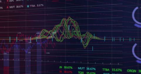 Dynamic Stock Market Analytics Display on Blue Background - Download Free Stock Images Pikwizard.com