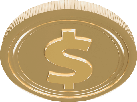 Transparent Golden Coin Dollar Symbol PNG for Finance Digital Concept