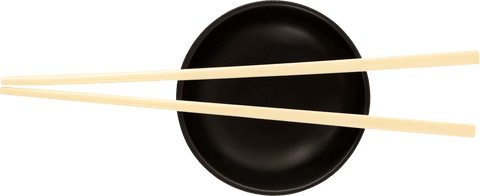 Transparent Dining Chopsticks on Black Bowl