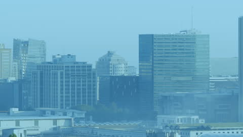 Futuristic Cityscape with Animated Global Connections