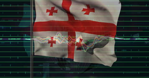 Georgia Flag with Financial Graph Overlay Symbolizing Technology