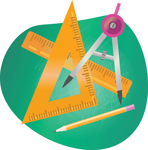 transparent vector illustration of geometry tools with rulers and compass - Download Free Stock Videos Pikwizard.com
